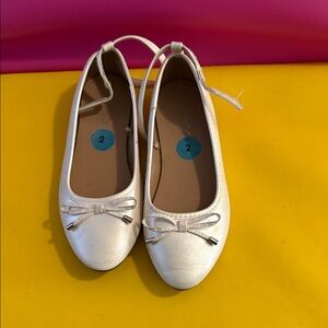 White Ballet Flats with Bow